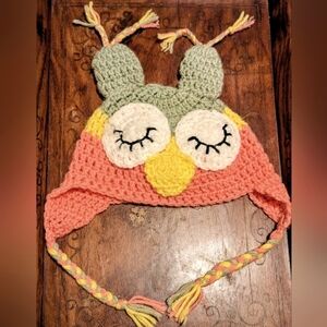 Whimsical Artisan Crochet Owl Hat
